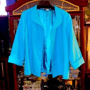 Linea by Louis Dell'Olio Jacket Women's Size XL blue Textured